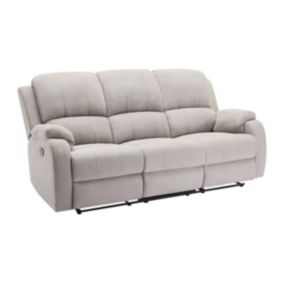 Canapé 3 places relax en microfibre gris clair BRODY