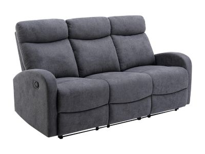 Canapé 3 places relax en tissu gris EVELYN