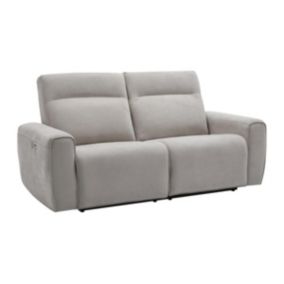 Canapé 3 places relax électrique en tissu gris LORGITA