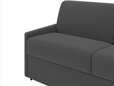 Canapé 4 places  convertible express en tissu gris - Couchage 160 cm - Matelas 22 cm avec mémoire de forme CALIFE