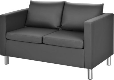 Canapé angle Sofa de Salon Spacieux en Simicuir avec Accoudoirs Coussins et Pieds en Métal Ergonomique Nortique