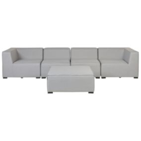 Canapé avec pouf AREZZO Gris clair