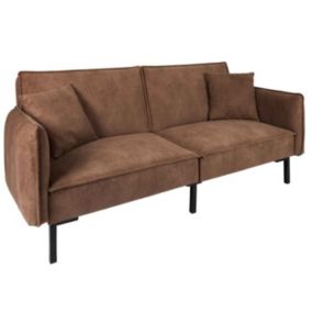 Canapé Club Convertible "Minota" 198cm Marron