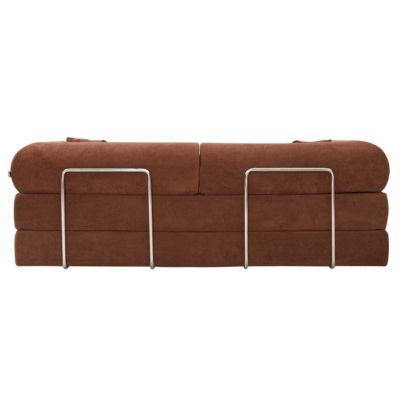 Canapé convertible 2 places en tissu coussins modulable 204 cm brique  Oviala