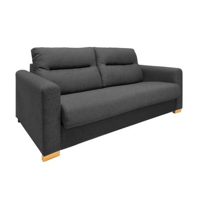 Canapé convertible 2p tissu gris anthracite couchage 140x190 cm - VIGO