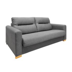 Canapé convertible 2p tissu gris chiné couchage 140x190 cm - VIGO