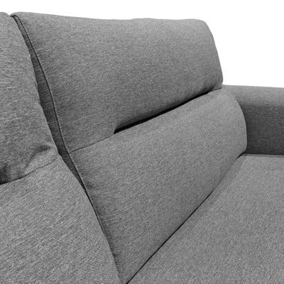 Canapé 2 Places Tissu Gris – NEUF, Non Convertible, Pieds Sapin L143/P65/H84