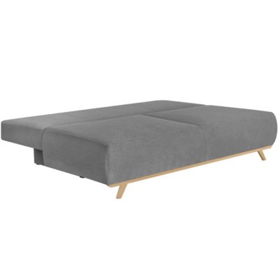 Canapé convertible 3 places avec coffre de rangement en tissu gris - Laria