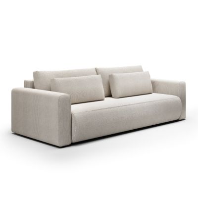 Canapé convertible 3 places coffre Evy Gris Clair