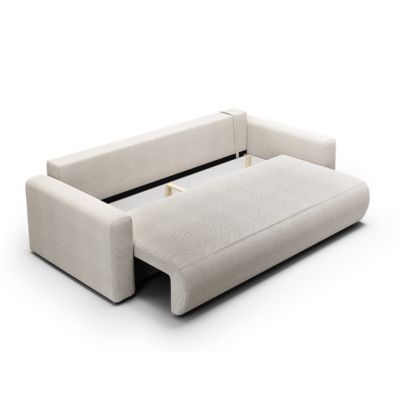 Canapé convertible 3 places coffre Evy Gris Clair
