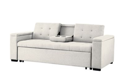 Canapé convertible 3 places en tissu beige NOHO