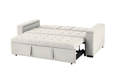 Canapé convertible 3 places en tissu beige NOHO