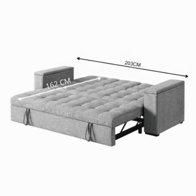 Canapé convertible 3 places en tissu beige NOHO