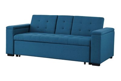 Canapé convertible 3 places en tissu bleu pétrole NOHO
