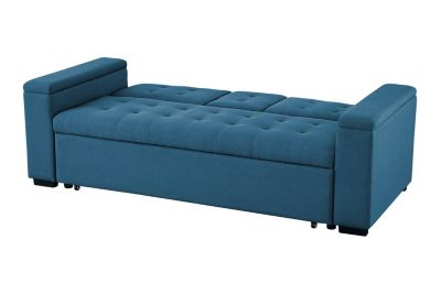 Canapé convertible 3 places en tissu bleu pétrole NOHO