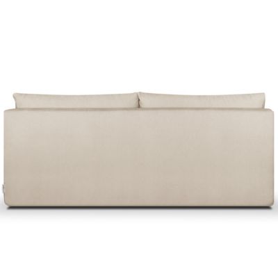 Canapé convertible 3 places en tissu chenille beige - Léo