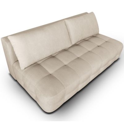 Canapé convertible 3 places en tissu chenille beige - Léo