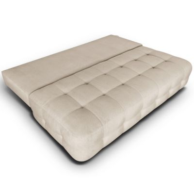 Canapé convertible 3 places en tissu chenille beige - Léo
