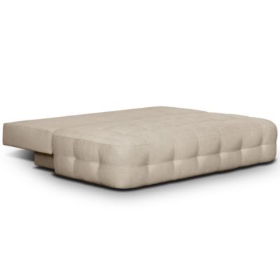 Canapé convertible 3 places en tissu chenille beige - Léo