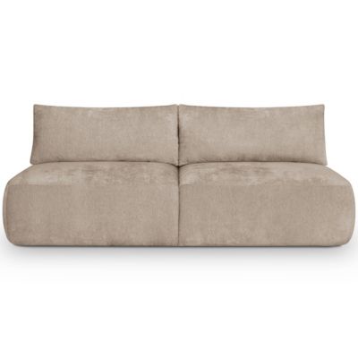 Canapé convertible 3 places en tissu chenille taupe - Jasper