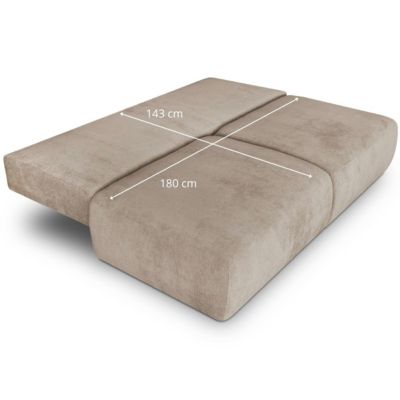 Canapé convertible 3 places en tissu chenille taupe - Jasper