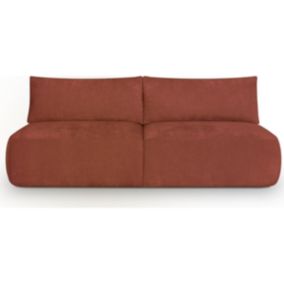 Canapé convertible 3 places en tissu chenille terracotta - Jasper