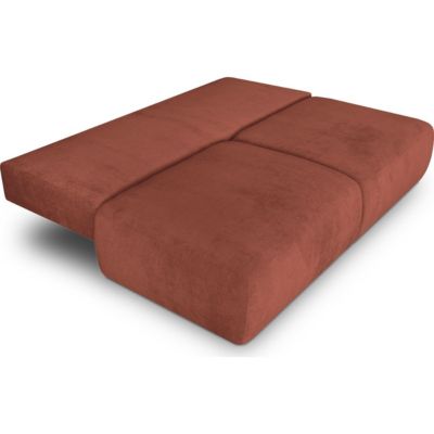 Canapé convertible 3 places en tissu chenille terracotta - Jasper