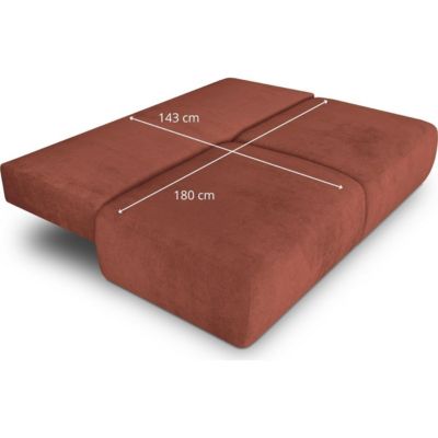 Canapé convertible 3 places en tissu chenille terracotta - Jasper