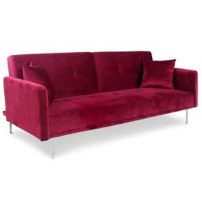 Canapé Convertible 3 Places "Lacla" 191cm Rouge