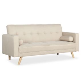 Canapé Convertible 3 Places Scandinave "Navya" Beige