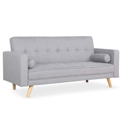 Canapé Convertible 3 Places Scandinave "Navya" Gris Clair