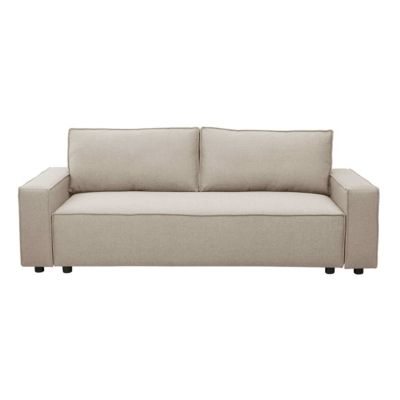 Canapé convertible en tissu 3 places beige L 220 cm   Oviala