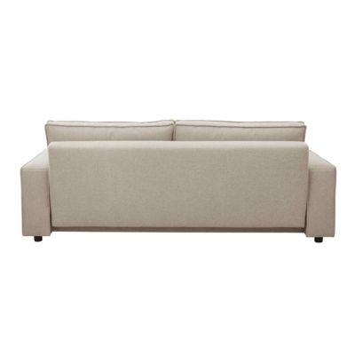 Canapé convertible en tissu 3 places beige L 220 cm   Oviala