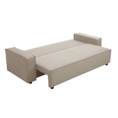 Canapé convertible en tissu 3 places beige L 220 cm   Oviala