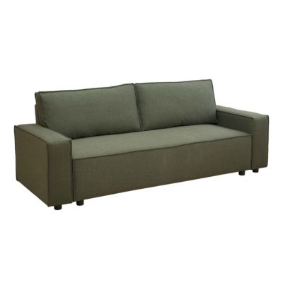 Canapé convertible en tissu 3 places vert L 220 cm   Oviala