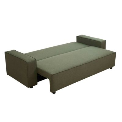 Canapé convertible en tissu 3 places vert L 220 cm   Oviala