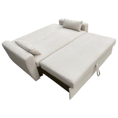 Canapé convertible en velours côtelé beige 2 places MATT - HAPPY GARDEN