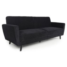 Canapé Convertible en Velours "Garry" 220cm Noir