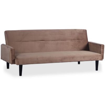 Canapé Convertible en Velours "Romeo" 182cm Taupe