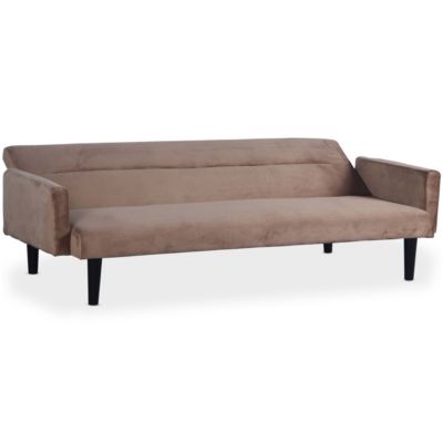 Canapé Convertible en Velours "Romeo" 182cm Taupe