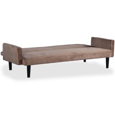 Canapé Convertible en Velours "Romeo" 182cm Taupe