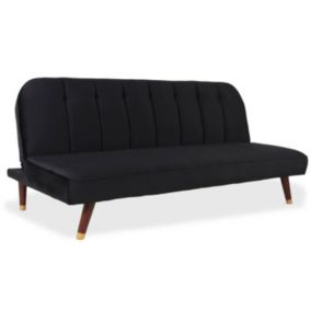 Canapé Convertible en Velours "Seattle" 180cm Noir