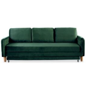 Canapé Convertible en Velours "Zefli" 210cm Vert