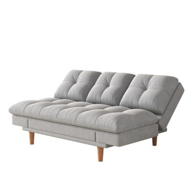 Canapé convertible et modulable 3 places en tissu gris clair KALMAR