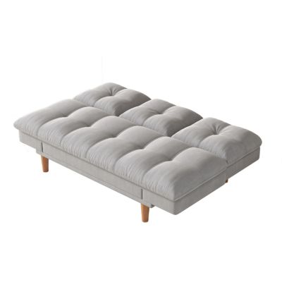 Canapé convertible et modulable 3 places en tissu gris clair KALMAR