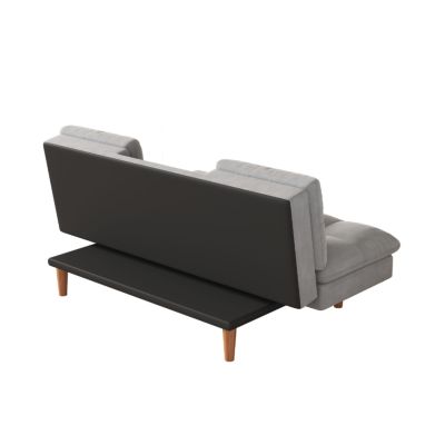 Canapé convertible et modulable 3 places en tissu gris clair KALMAR