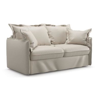 Canapé convertible express - 3 places - MYKONOS - Tissu beige - 185 x 104 x 90 cm - MONDO