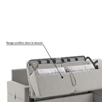 Canapé convertible express ECLIPSE matelas 18cm tweed taupe ITALIAN SPIRIT