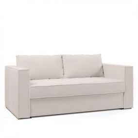 Canapé convertible EXPRESS IBIZA couchage 140 cm matelas 16 cm sommier lates tissu tweed twist crème ITALIAN SPIRIT