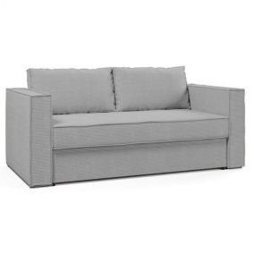 Canapé convertible EXPRESS IBIZA couchage 140 cm matelas 16 cm sommier lattes velours cotelé zoom gris ITALIAN SPIRIT